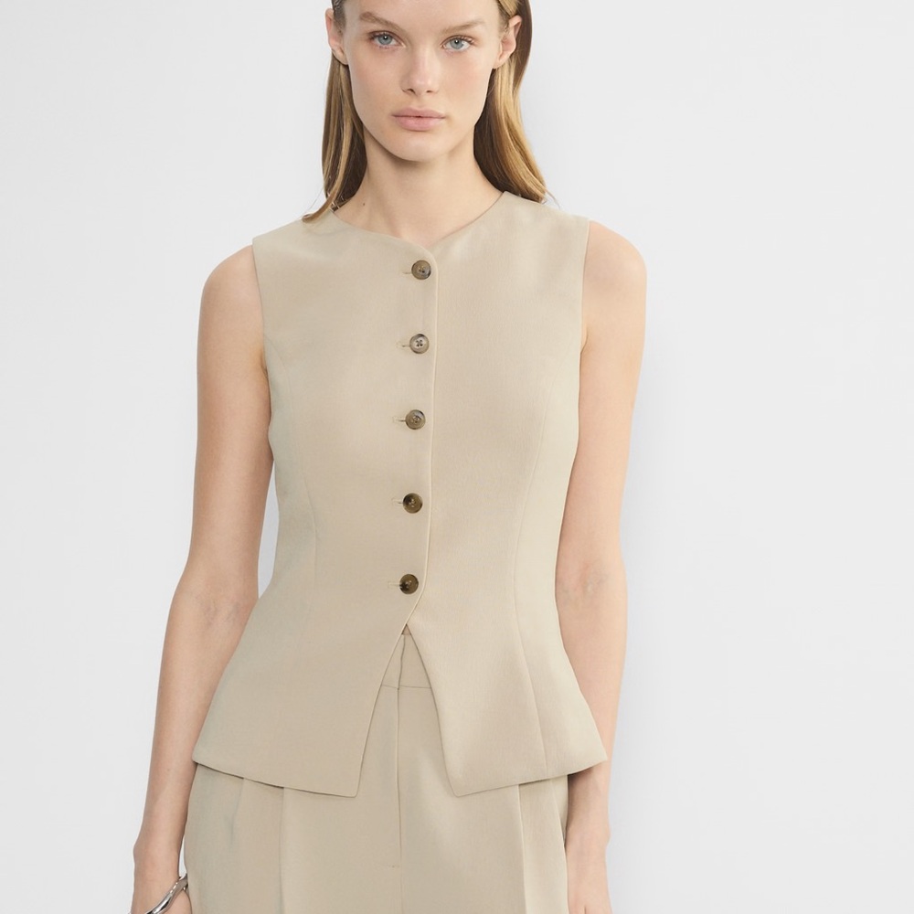 Aritzia Beige Regal Vest Top with Structured Silhouette